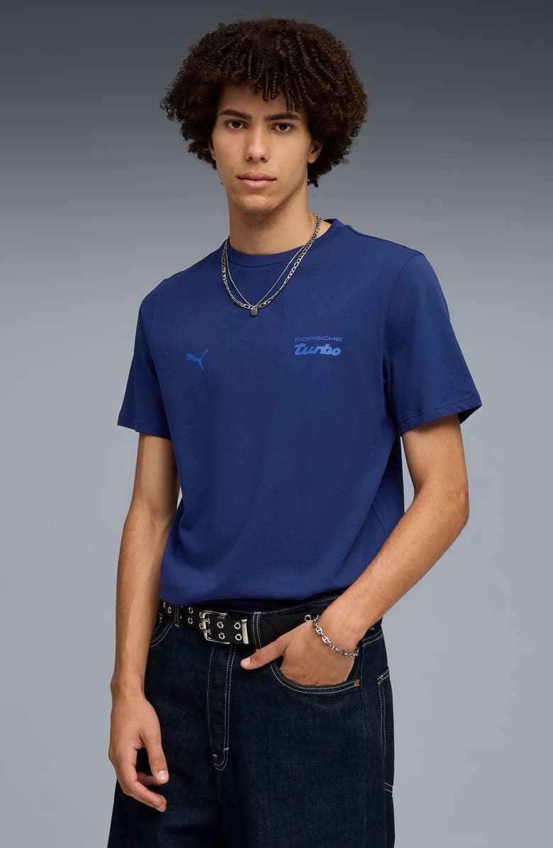 PUMA Porsche League Essential Graphic T-Shirt, Alternate, color, Blue Jewel