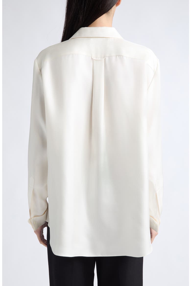 Dahlia Silk Contrast Collar Shirt, Alternate, color, IVORY