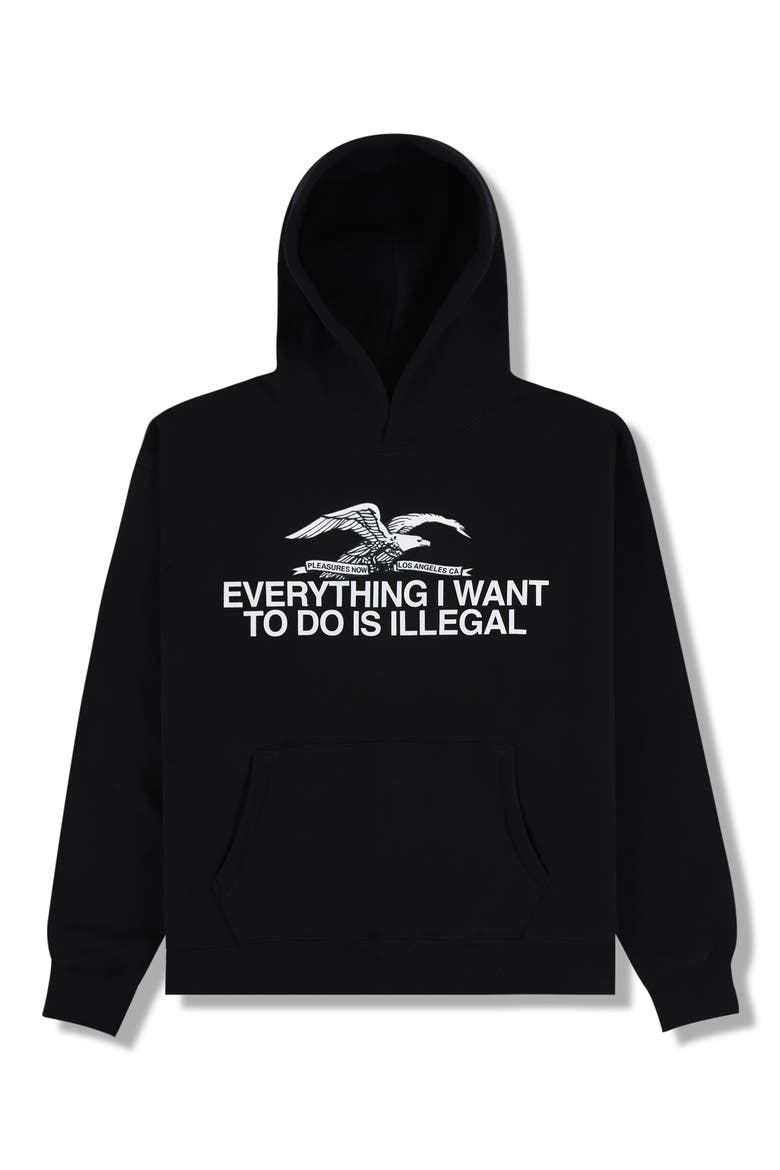 Illegal Graphic Hoodie, Alternate, color, BLACK