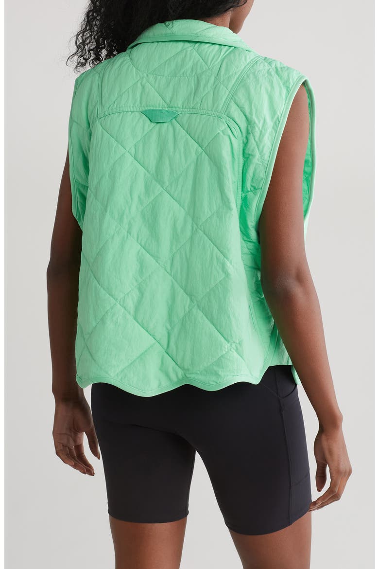 Quinn Quilted Crop Puffer Vest, Alternate, color, HOLLY