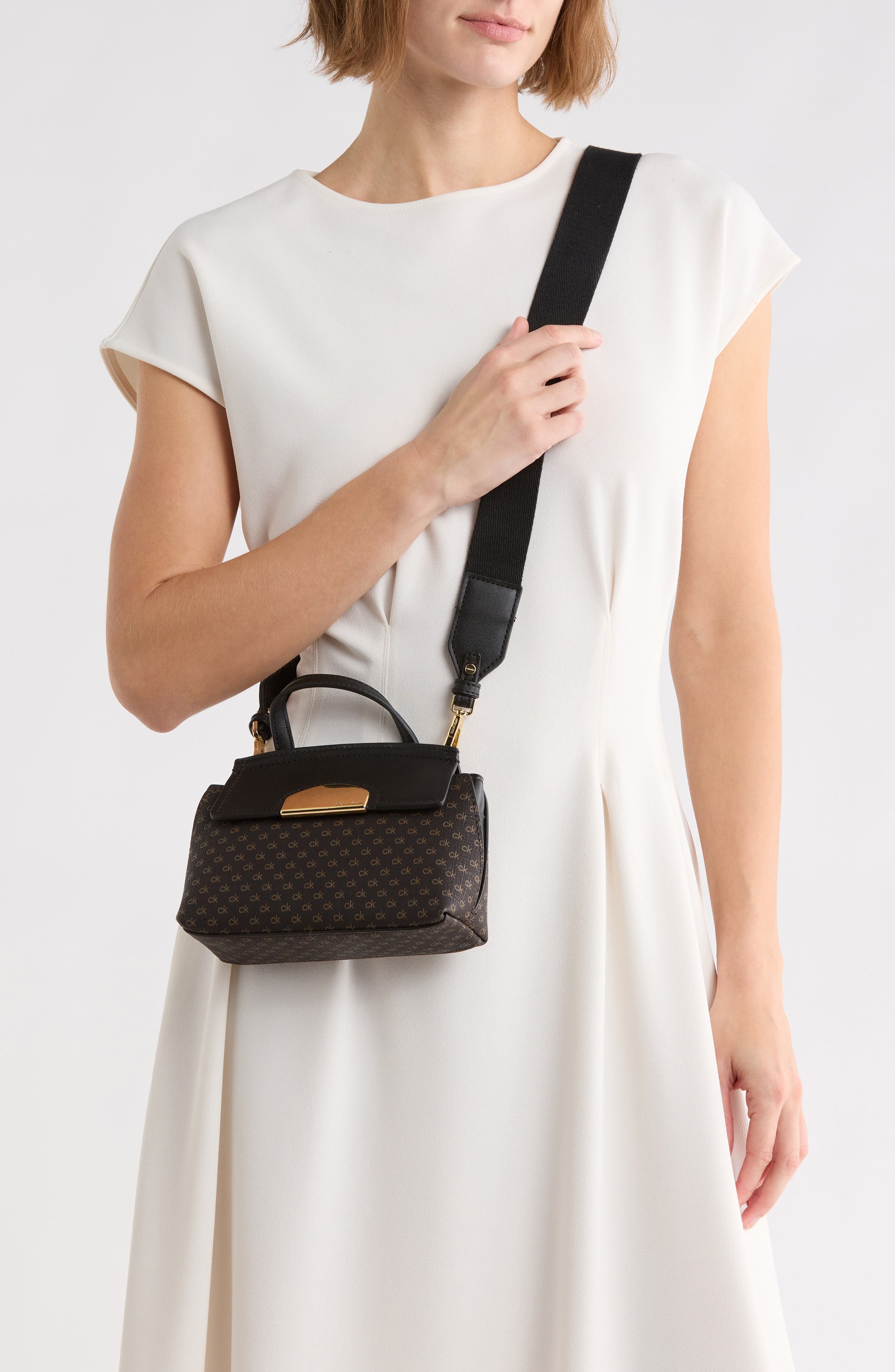 Arabella Faux Leather Crossbody Bag, Alternate, color, BROWN/ KHAKI/ BLACK