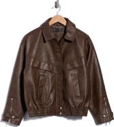 BLANKNYC Faux Leather Long Bomber Jacket
