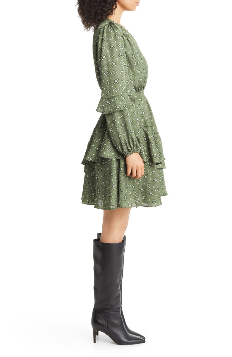 Sam Edelman Foulard Long Sleeve A-Line Minidress, Alternate, color,