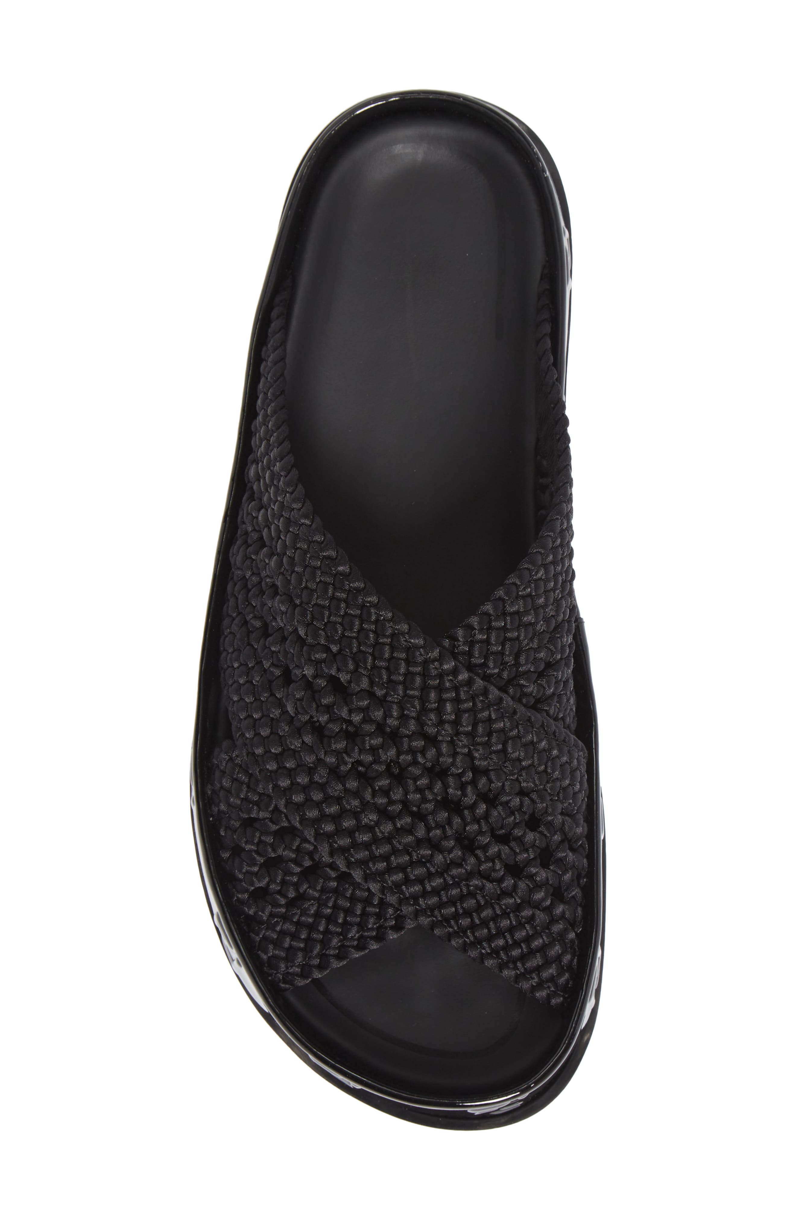 Fendi Woven FF Logo Slide Sandal, Alternate, color, 