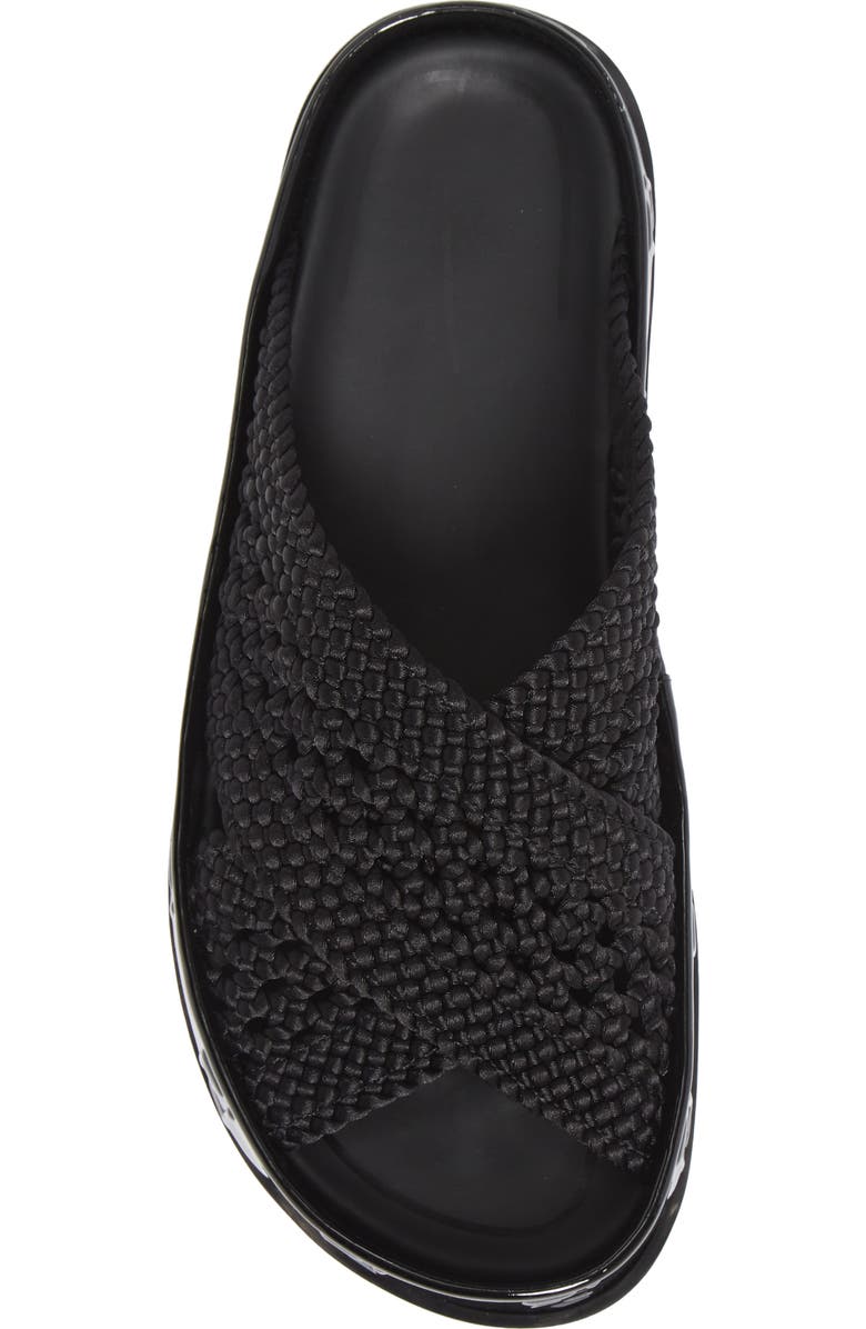 Fendi Woven FF Logo Slide Sandal, Alternate, color,