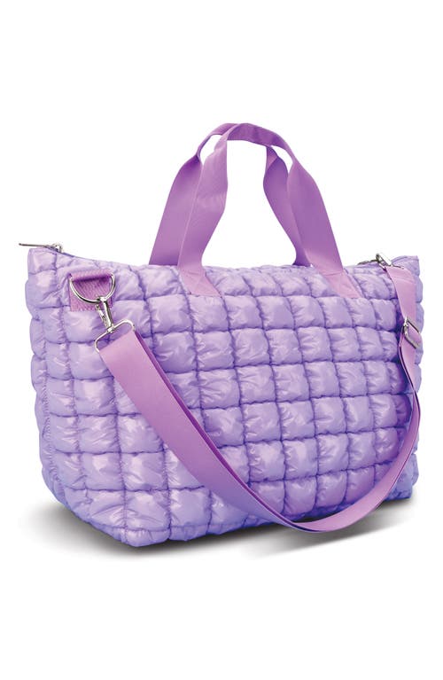 Iscream Kids' Shiny Puffer Overnight Bag In Purple