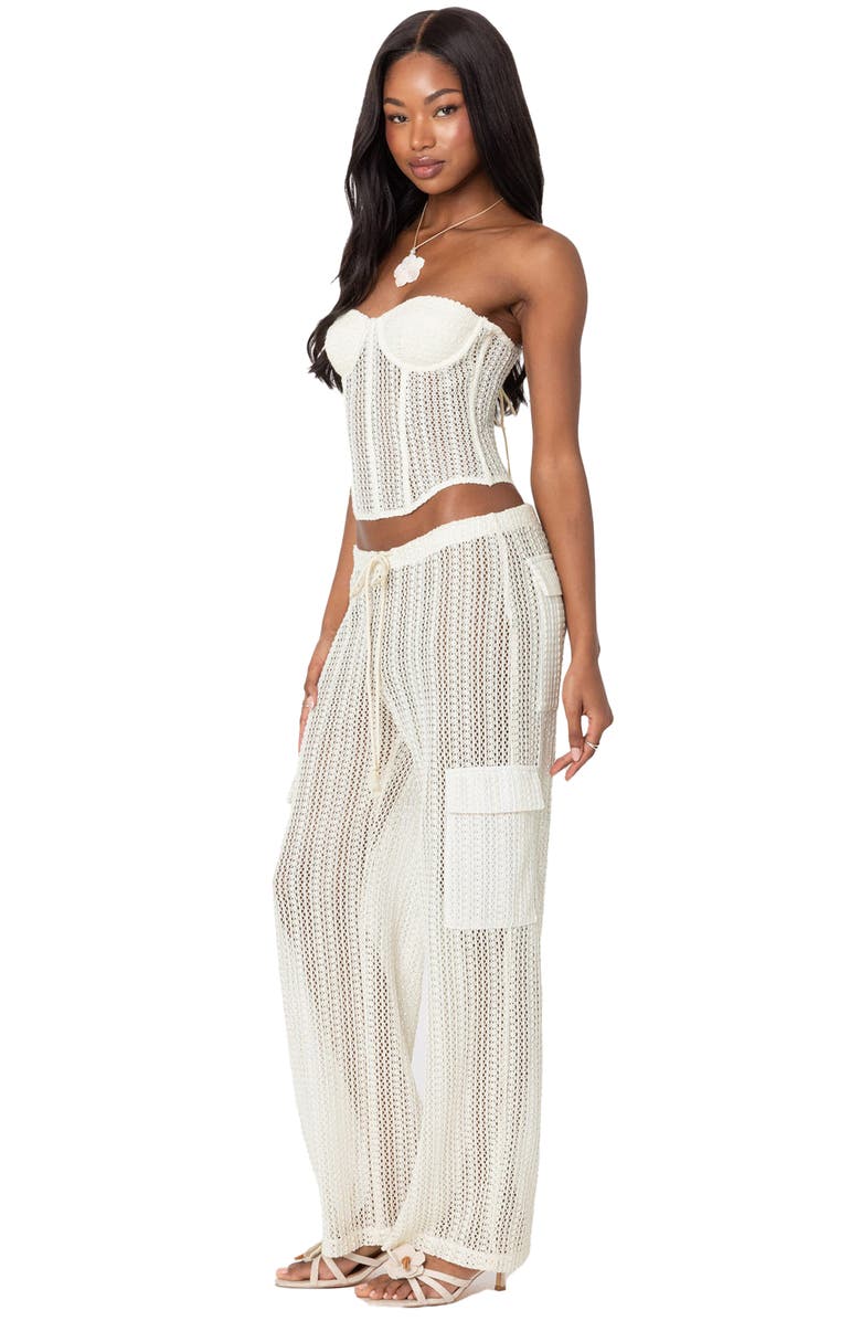 EDIKTED Ines Open Stitch Corset Top, Alternate, color, 