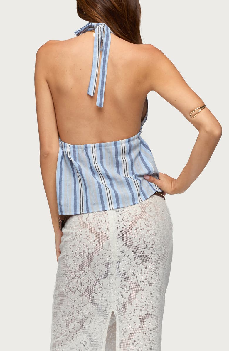 EDIKTED Galee Tie Front Halter Top, Alternate, color,
