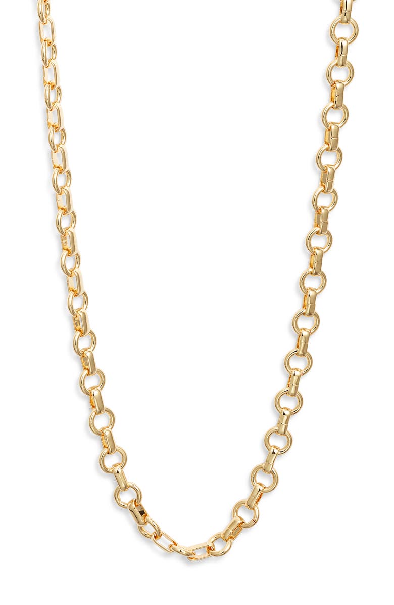 Nordstrom Dainty Rolo Link Chain Necklace, Main, color, 14K Gold Plated