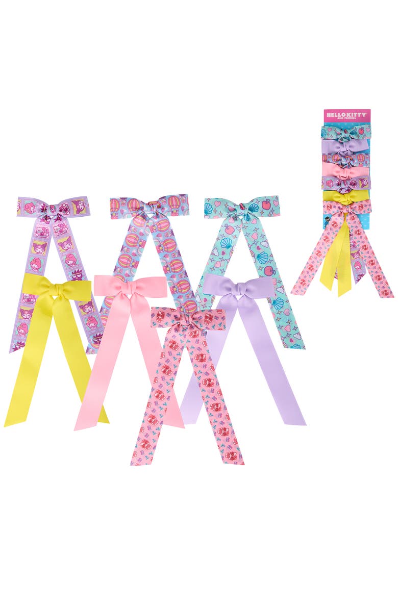 Hello Kitty Long Hair Bows 7-Piece Set - Sanrio Hair Accessories, Main, color, Multicolored