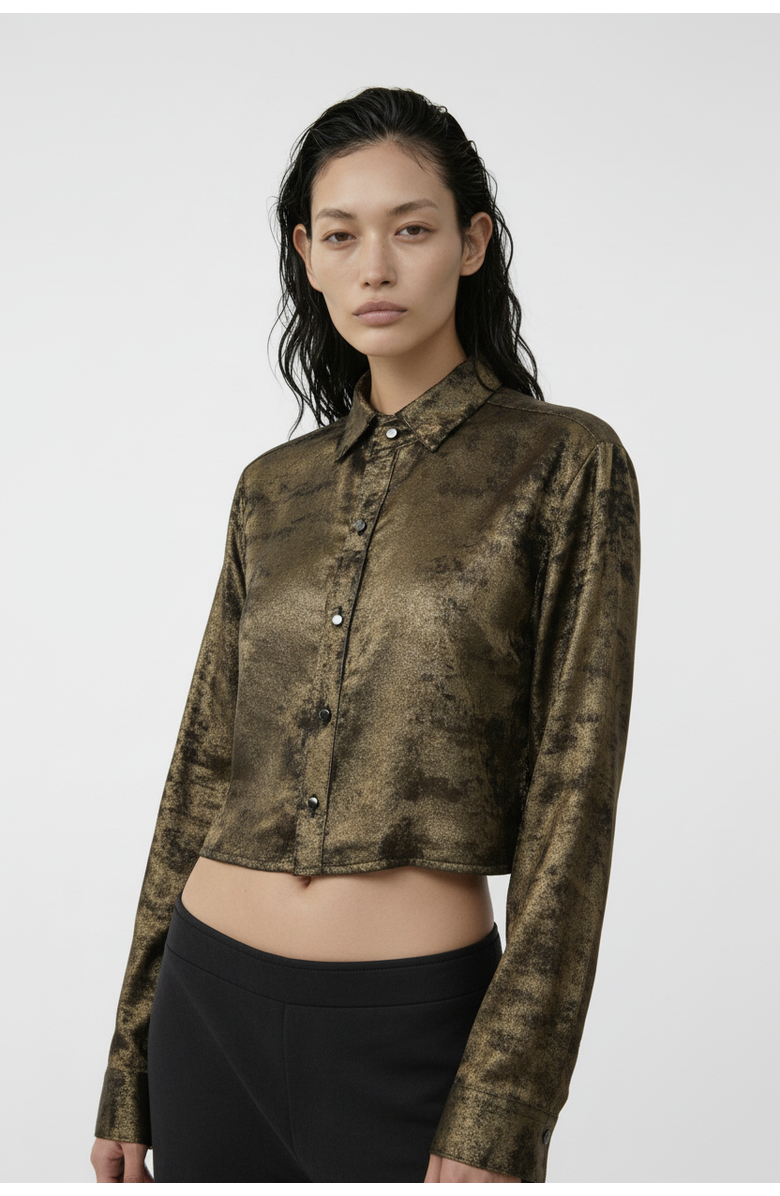 Monzlapur Cropped Shirt, Main, color, Burnt Gold