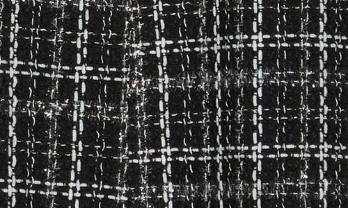 Calvin Klein Faux Leather Collared Tweed Shift Dress In Multi