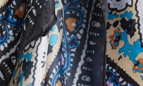 Vince Camuto Block Print Floral Square Scarf In Black