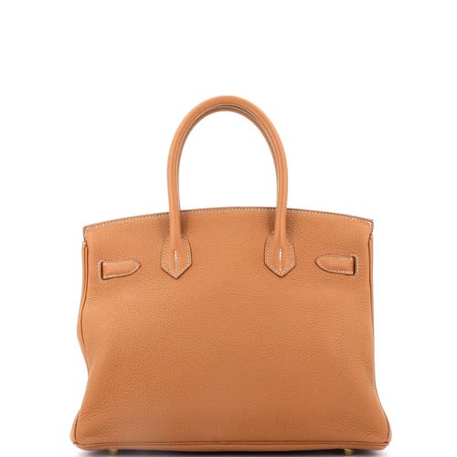 Pre-owned Hermes Hermes Birkin Handbag Brown Clemence With Gold Hardware 30 In Brown