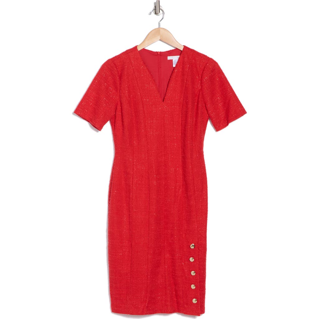 London Times Mini Dress In Red