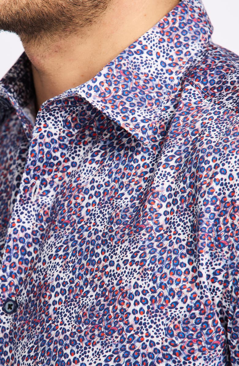 Robert Graham Abstract Dot Print Cotton Button-Up Shirt, Alternate, color, Blue Multi