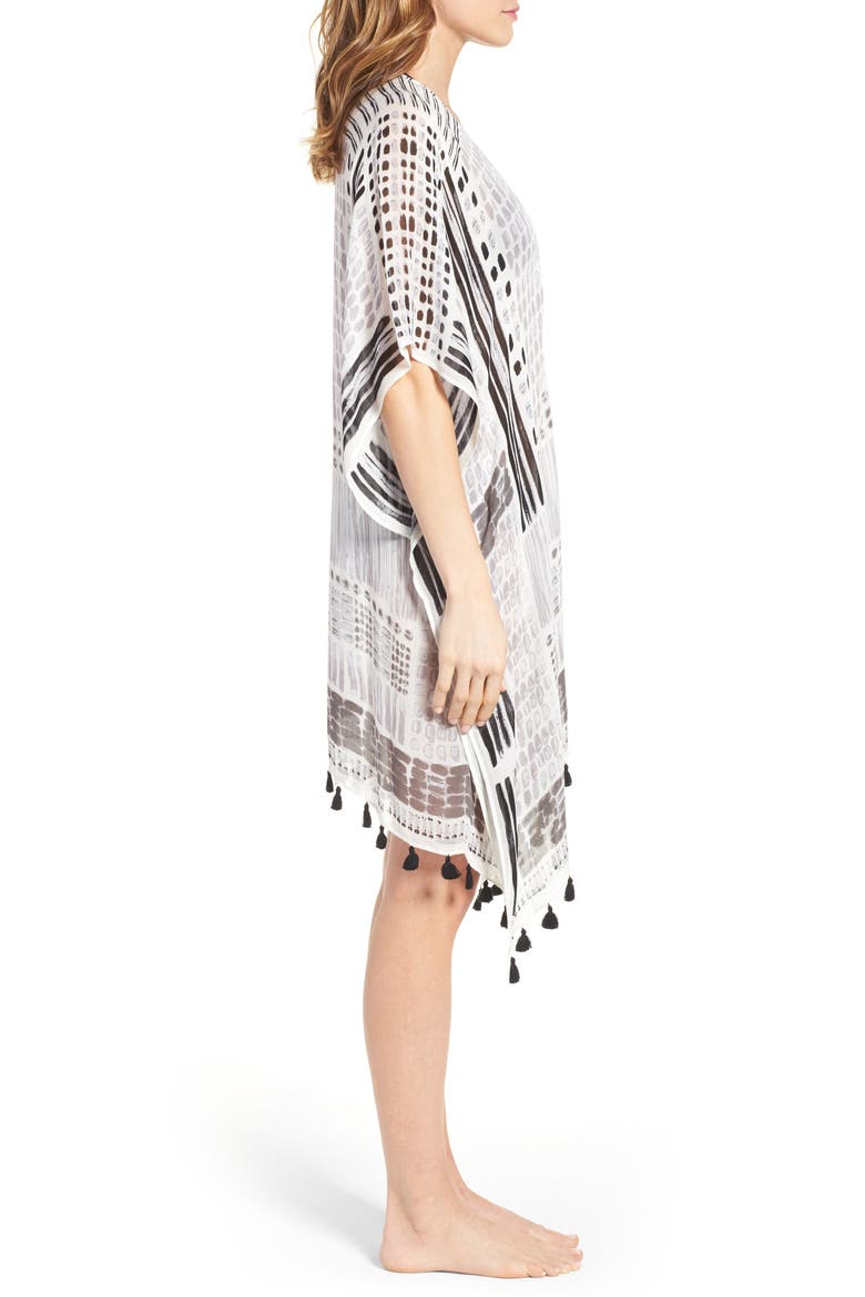Caslon Print Tassel Wrap, Alternate, color, GREY- COMBO