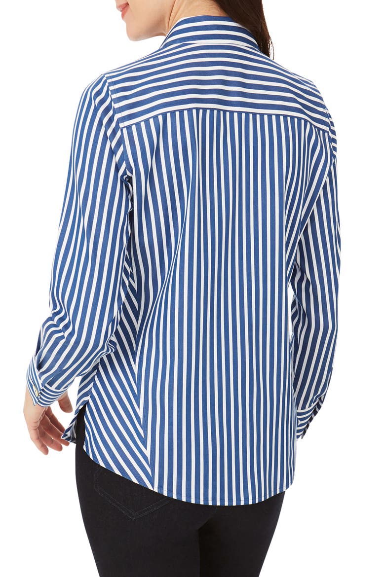 Paityn Stripe Button-Up Shirt, Alternate, color, EVENING BLUE
