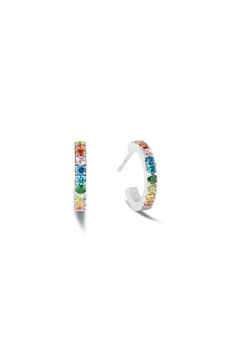 COEUR DE LION Eternal Love Mini Silver Hoop Earrings, Alternate, color, Multicolor