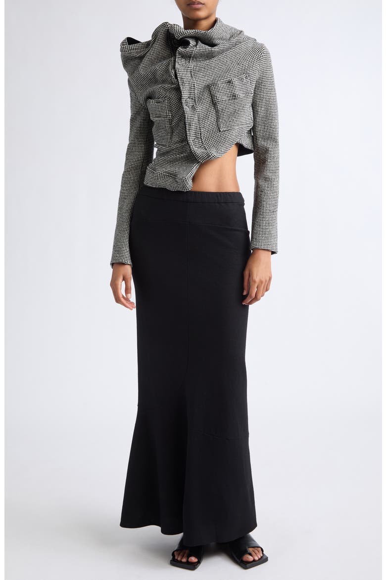 Asymmetrical Draped Wool Blend Jacket, Alternate, color, HOUNDSTOOTH