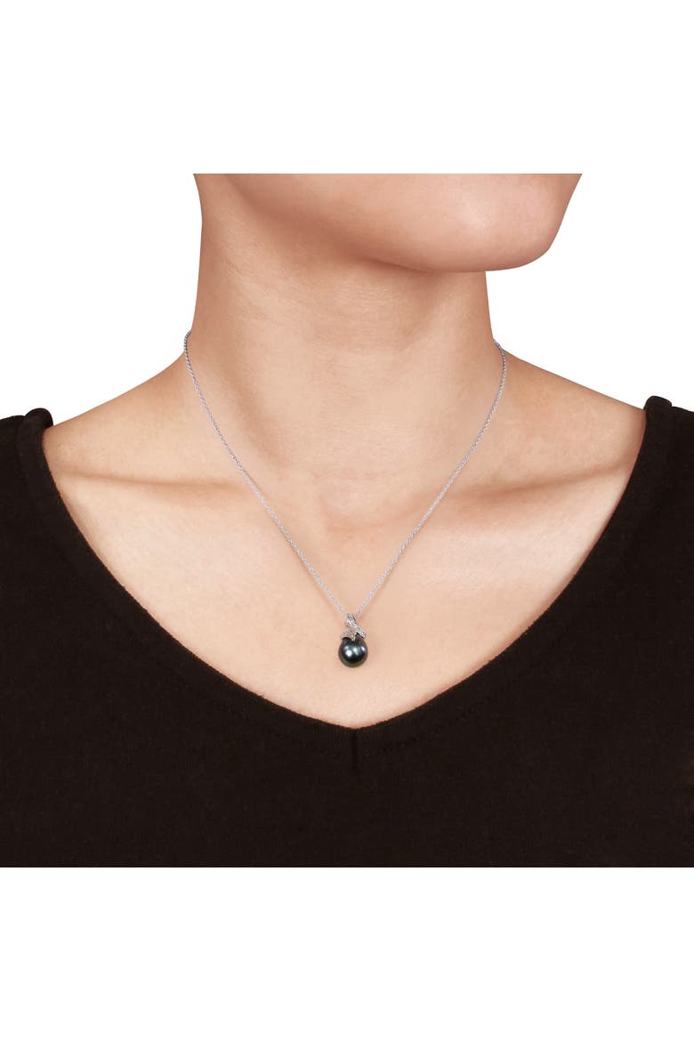 Pearl & Diamond 2-Piece Necklace & Earring Set, Alternate, color, Tahitian Pearl