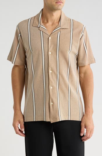 M Magaschoni Piqué Knit Button-up Resort Shirt In Multi