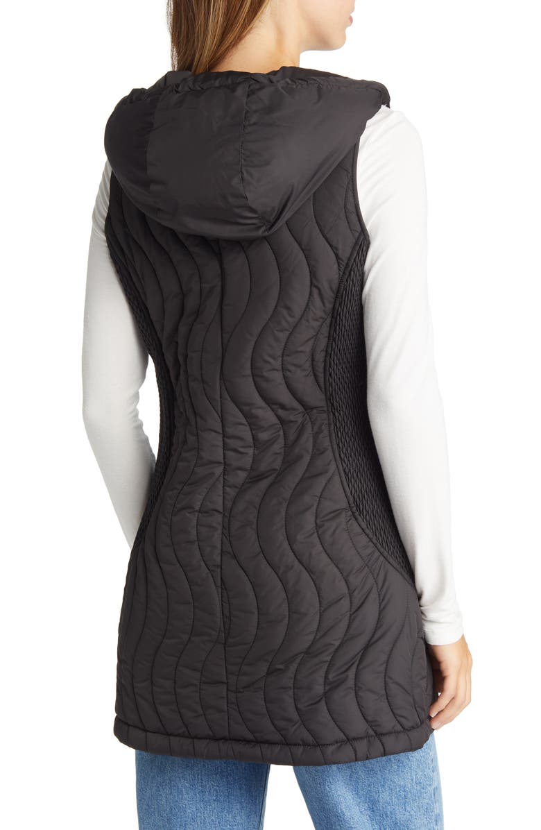 Via Spiga Hooded Wave Quilted Water Repellent Vest, Alternate, color,