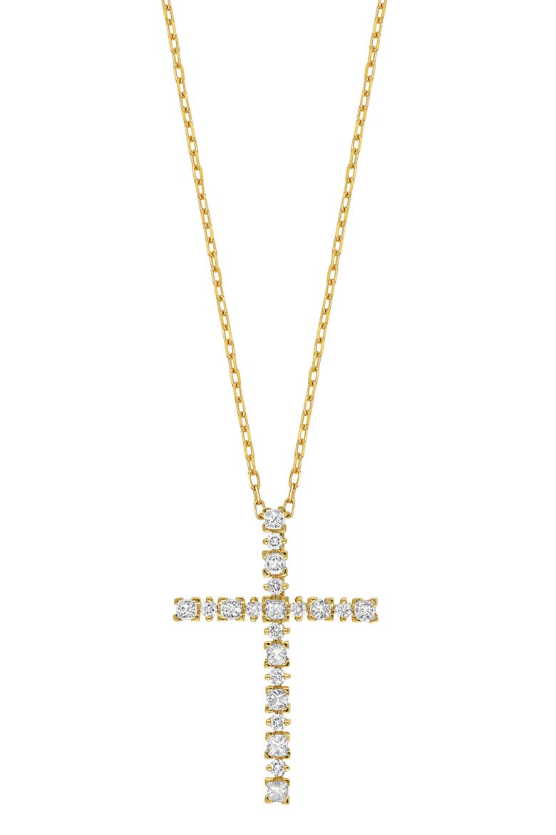 Aviva Diamond Cross Pendant Necklace (Nordstrom Exclusive), Main, color, 18K YELLOW GOLD/ DIAMOND