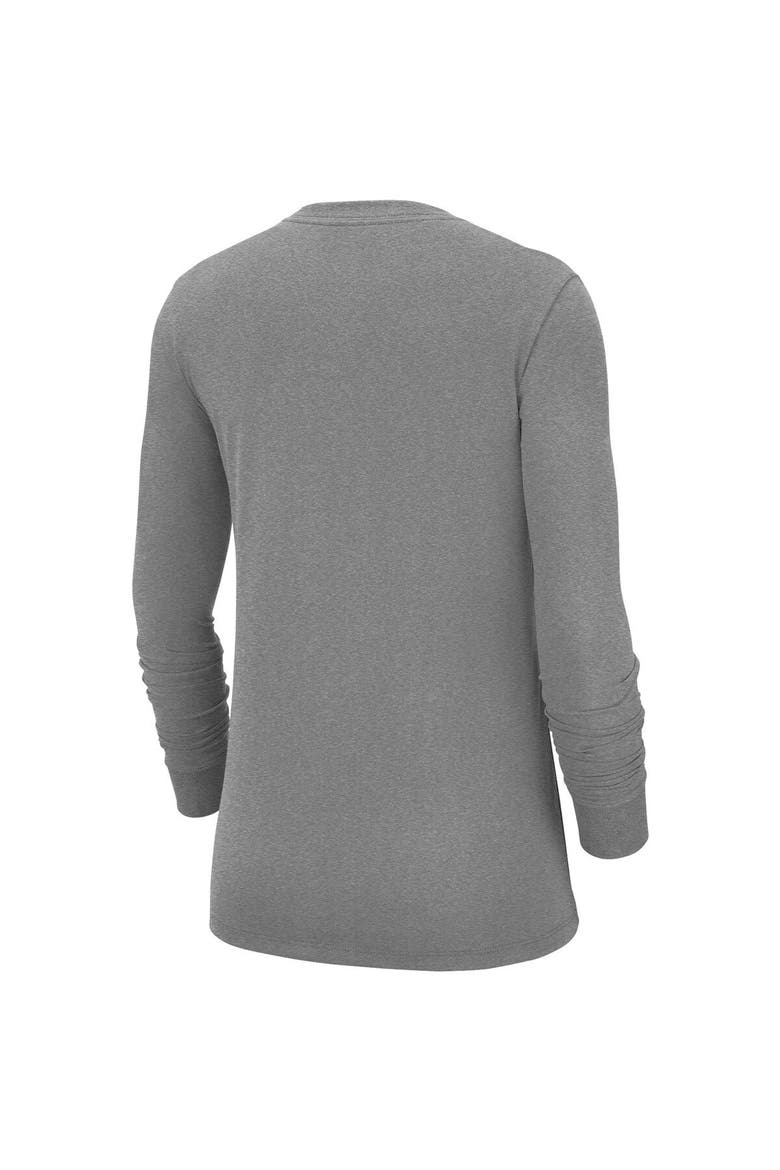 Women's Nike Heathered Gray Oklahoma Sooners Logo Performance Long Sleeve T-Shirt, Alternate, color, Heather Gray