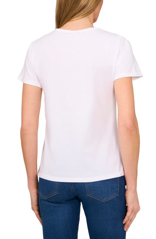 Cece Ciao Crewneck Cotton Graphic T-shirt In Ultra White
