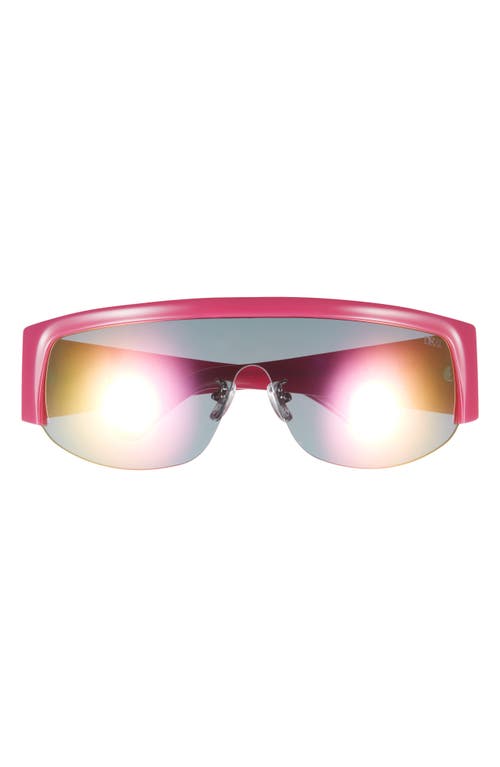 Dezi Thique 125mm Oversize Shield Sunglasses In Hot Pink/pink