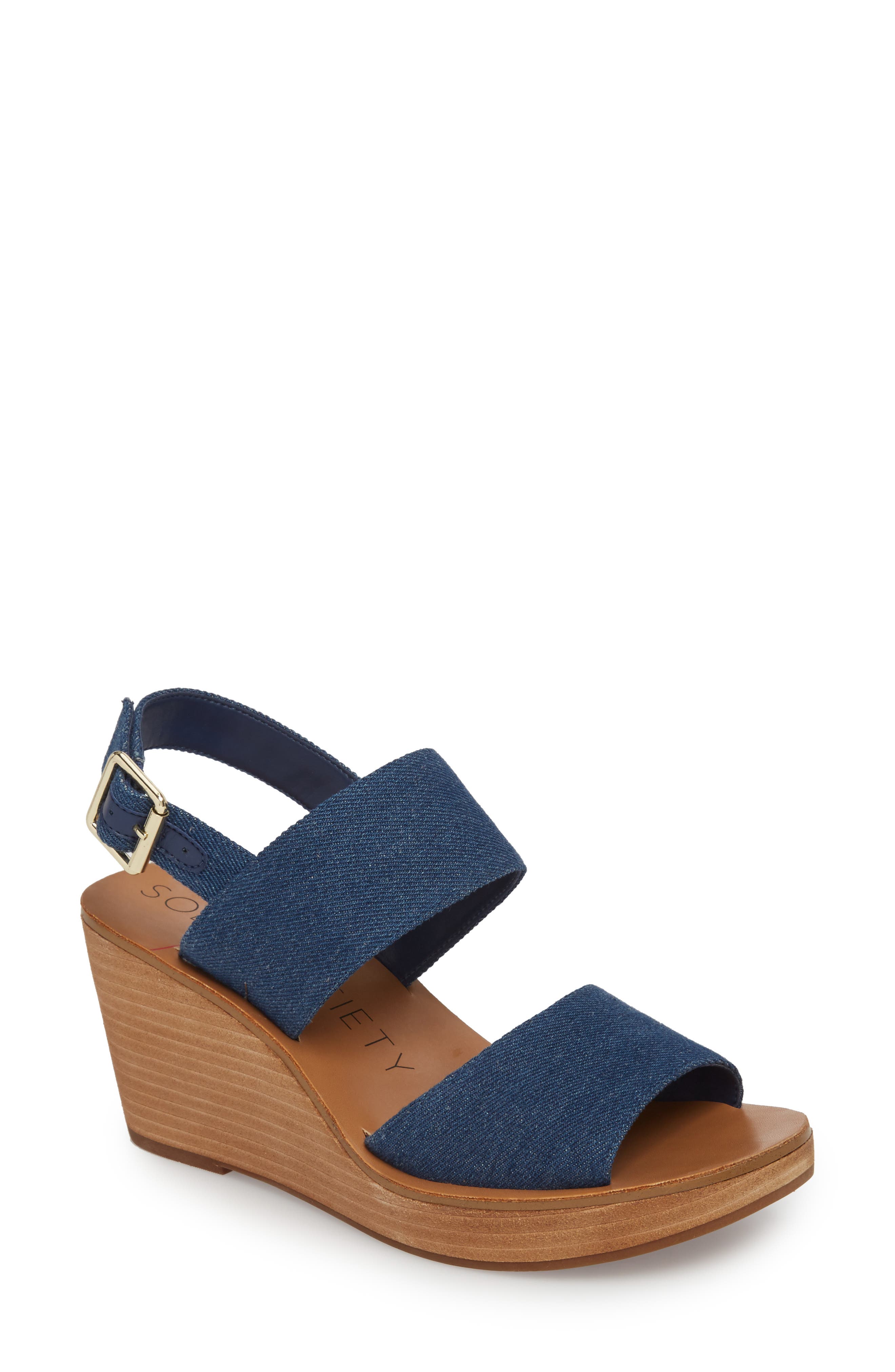 Pavlina Platform Wedge Sandal, Main, color, DARK BLUE DENIM