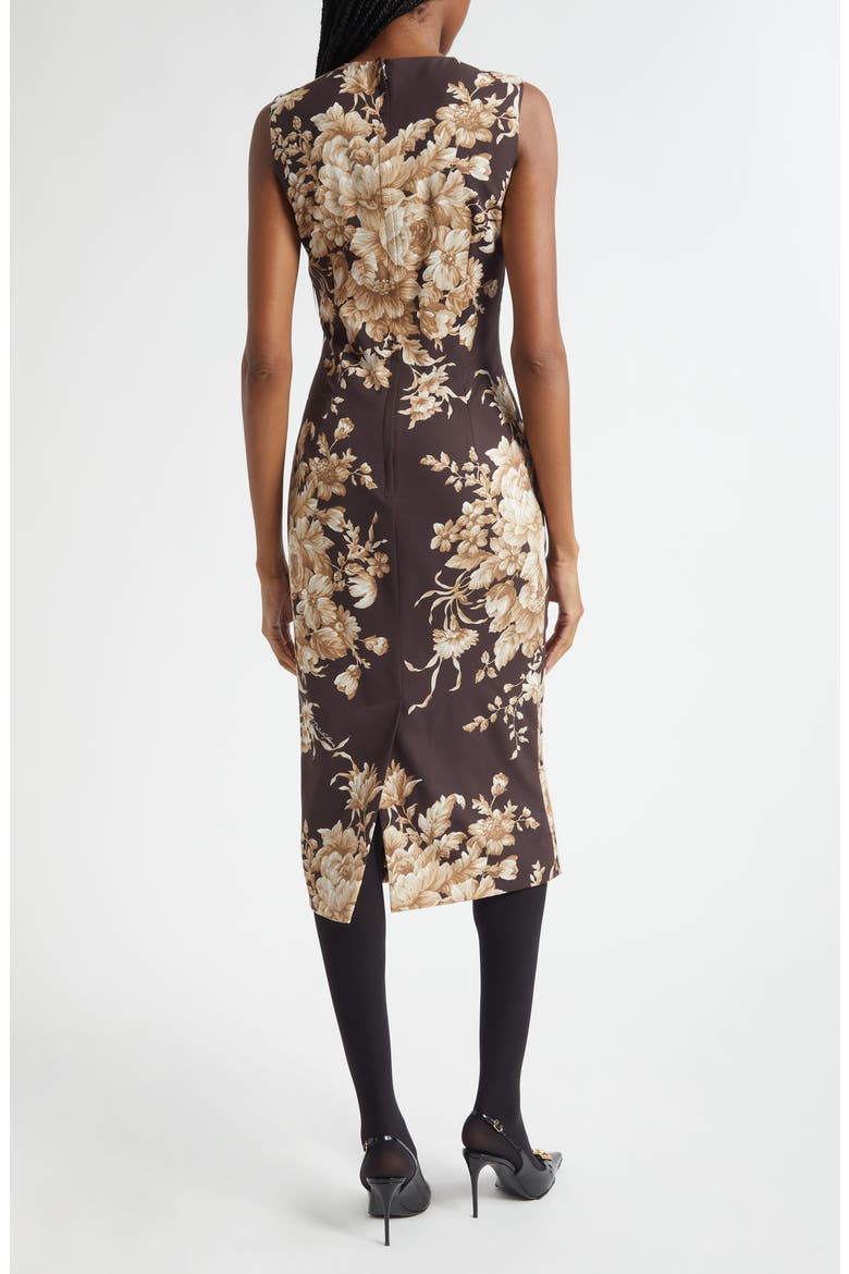 Rose Print Silk Stretch Charmeuse Sheath Dress, Alternate, color, HM4OX ROSE CRETONNE F.MORO