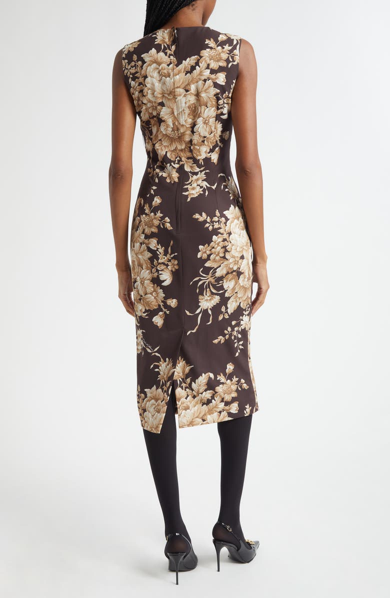 Dolce&Gabbana Rose Print Silk Stretch Charmeuse Sheath Dress, Alternate, color, Hm4ox Rose Cretonne F.moro