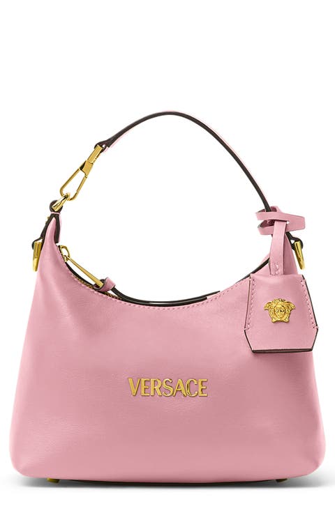 Small Logo Leather Hobo Bag