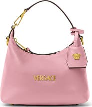 Versace Small Logo Leather Hobo Bag