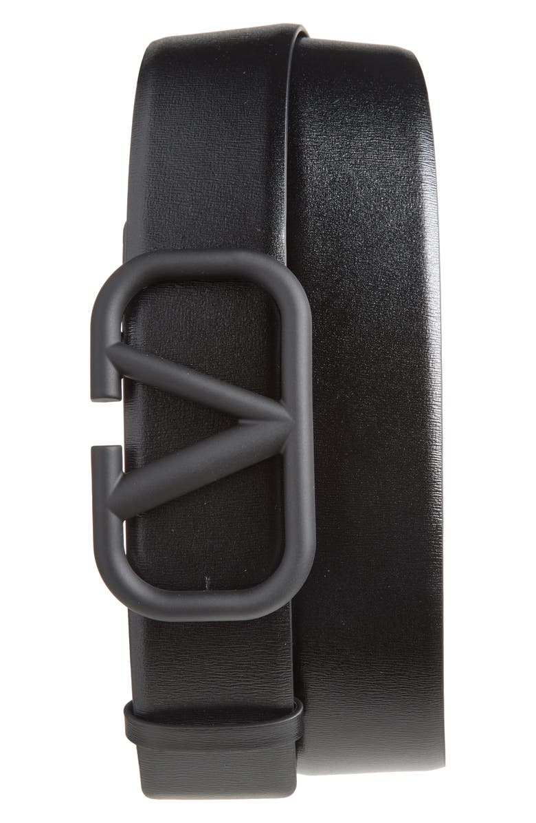 Valentino Garavani VLOGO Leather Belt, Main, color,