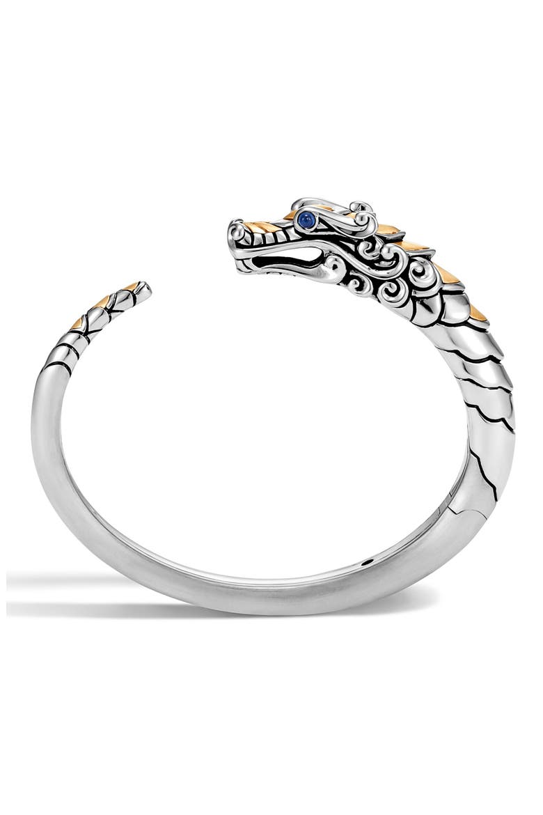 Legends Naga Small Kick Cuff, Main, color, SILVER/ BLACK/ BLUE SAPPHIRE