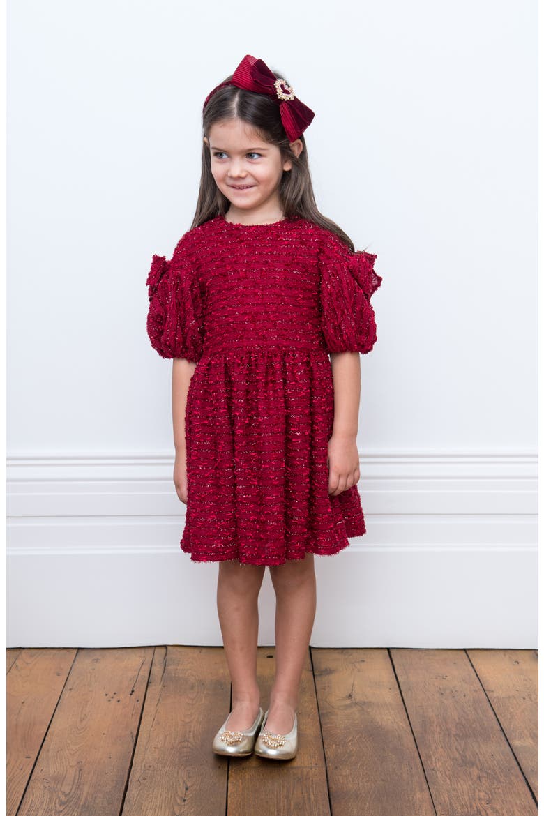 Sparkle Bouclé Dress, Alternate, color, WINE