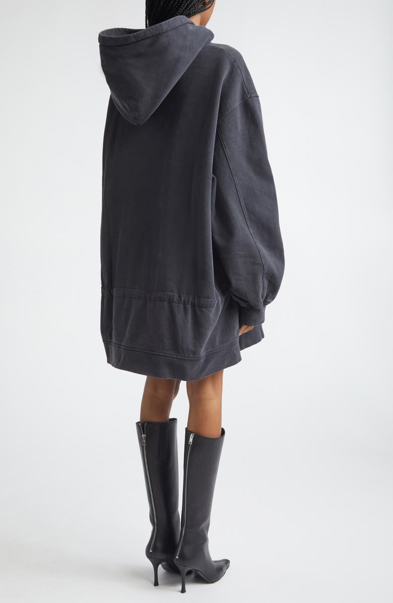 Alexander Wang Dropped Waist Hoodie Sweatshirt Dress, Alternate, color, Washed Black