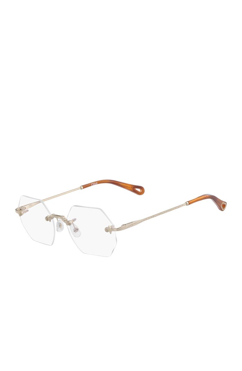 Chloé 50mm Mod Rectangle 3-Piece Mount Optical Frames, Alternate, color,