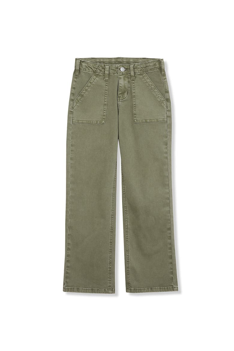 Girls Woven Pull On Utility Cargo Pants, Main, color, Lily Pad