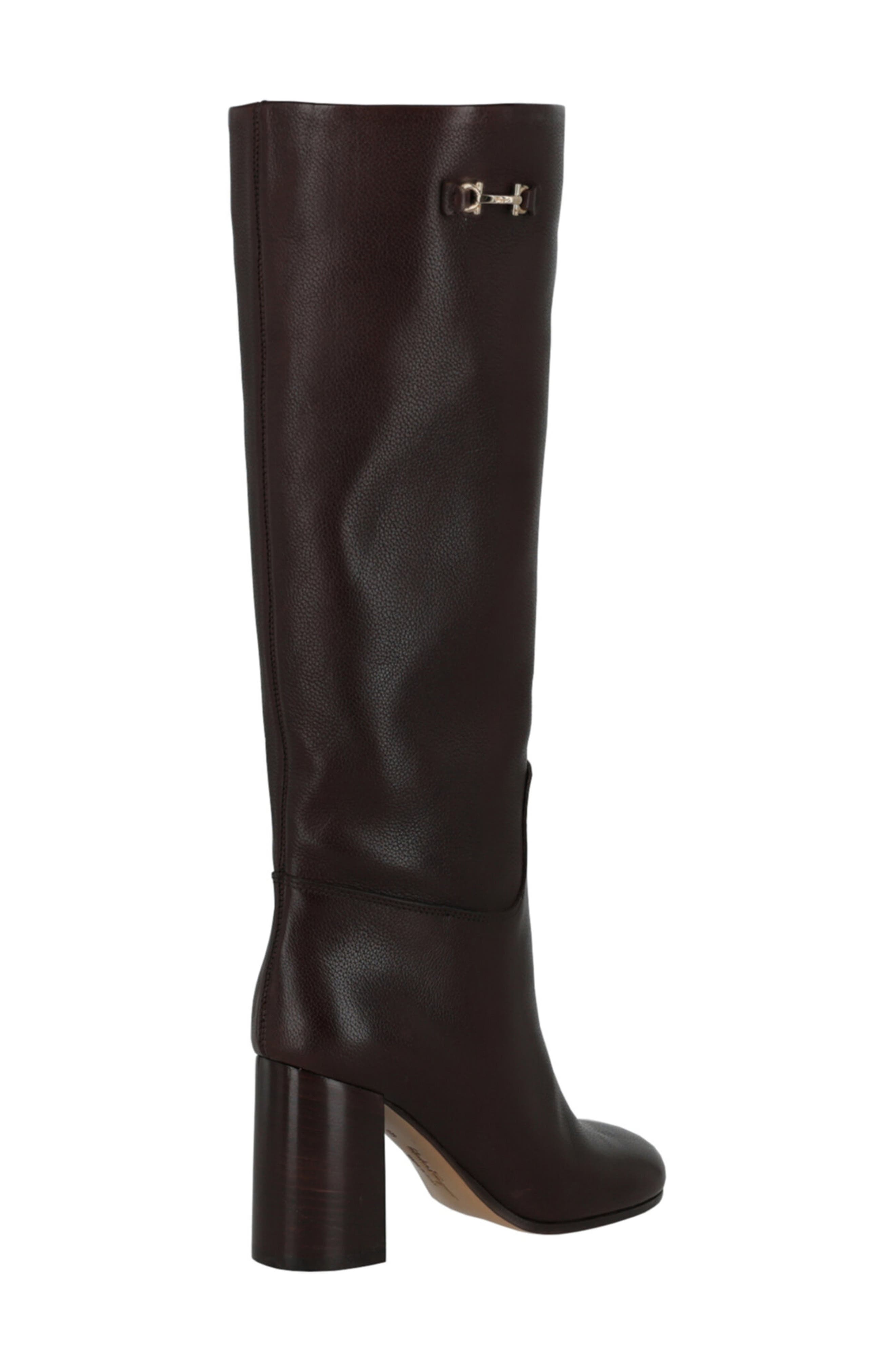 FERRAGAMO Ovidio Knee High Leather Boot, Alternate, color, Dark Brown