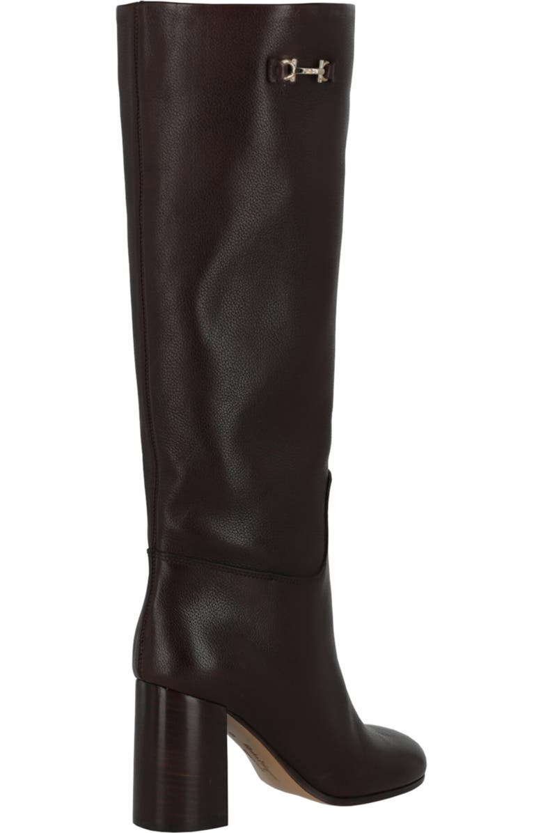 FERRAGAMO Ovidio Knee High Leather Boot, Alternate, color, Dark Brown