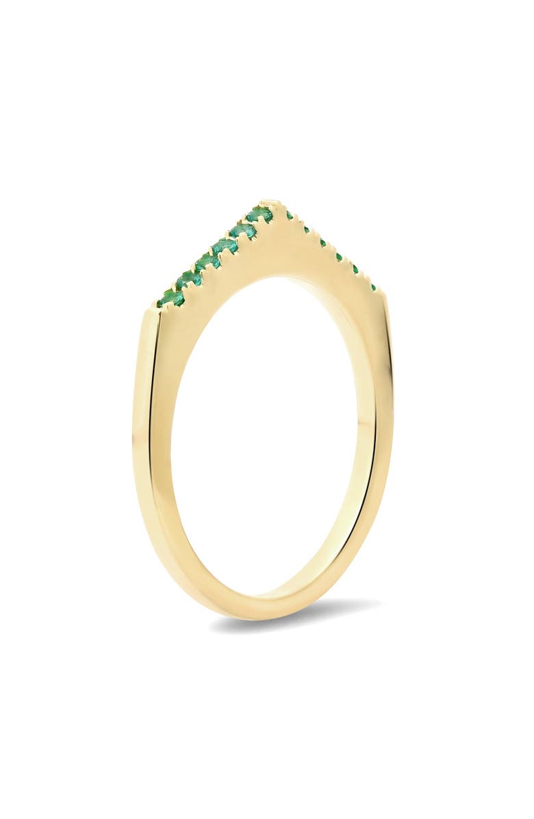 ELLIOT YOUNG 14K Stackable Pave Point Ring, Alternate, color, Green