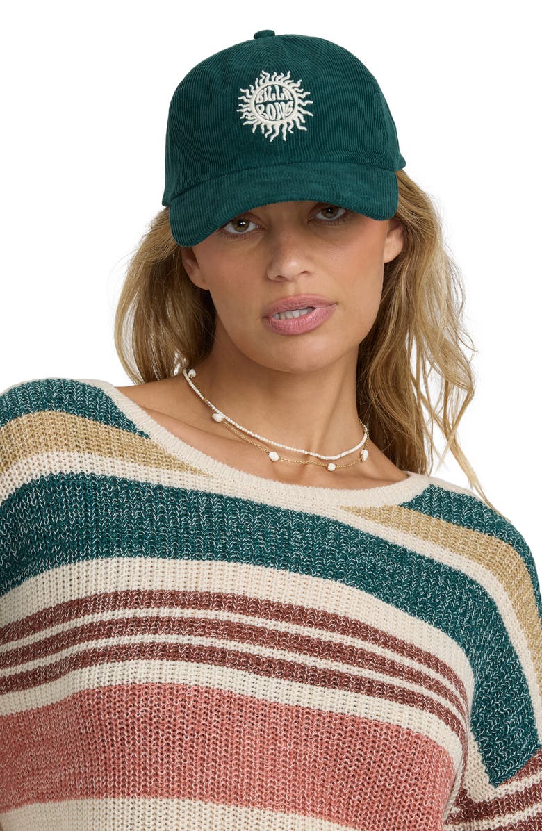 Billabong Embroidered Cotton Twill Baseball Cap, Alternate, color, Alpine