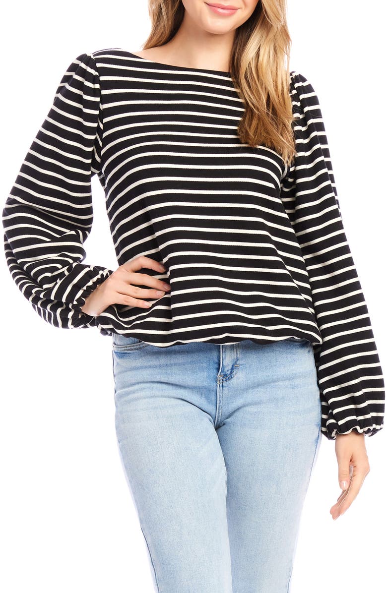 Karen Kane Stripe Boat Neck Top, Main, color, 