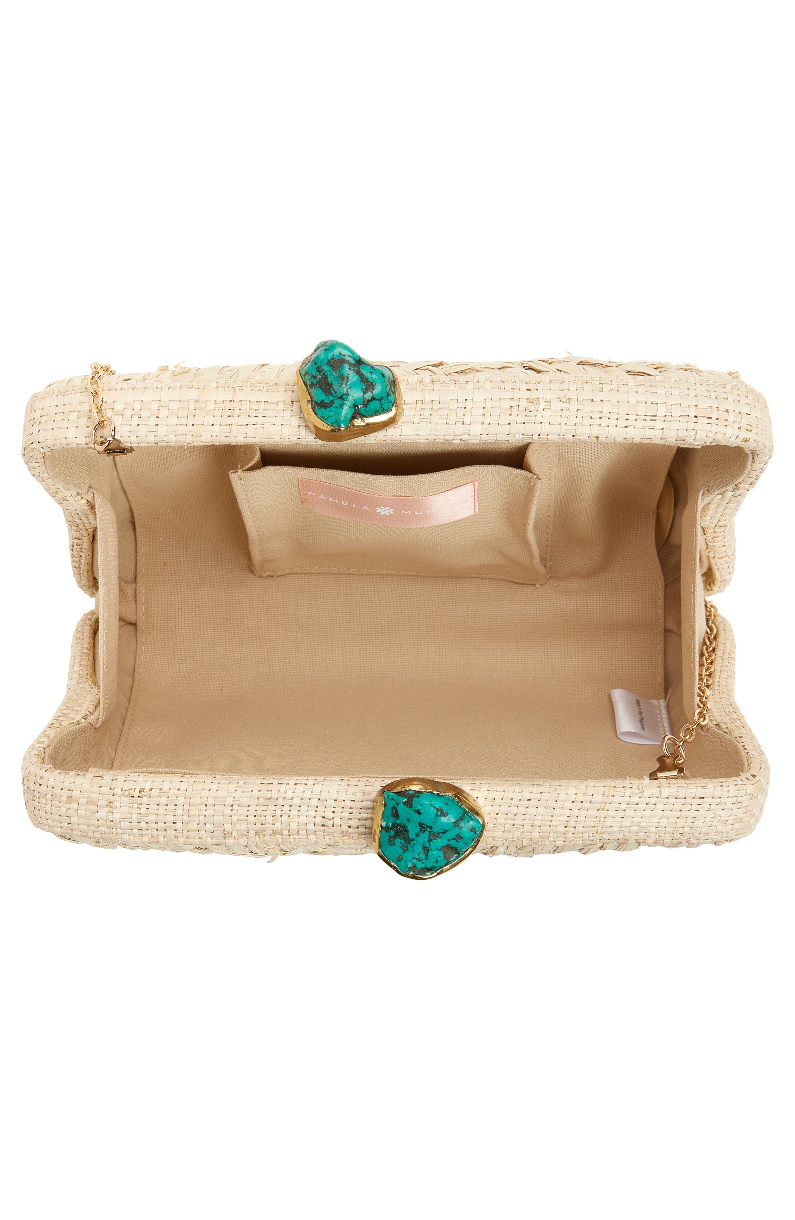 Pamela Munson The Lulu Raffia Clutch, Alternate, color, Natural