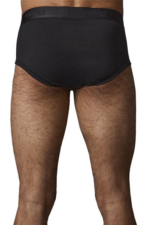 Memoi Assorted 3-pack Cool Stretch Cotton Briefs In Black
