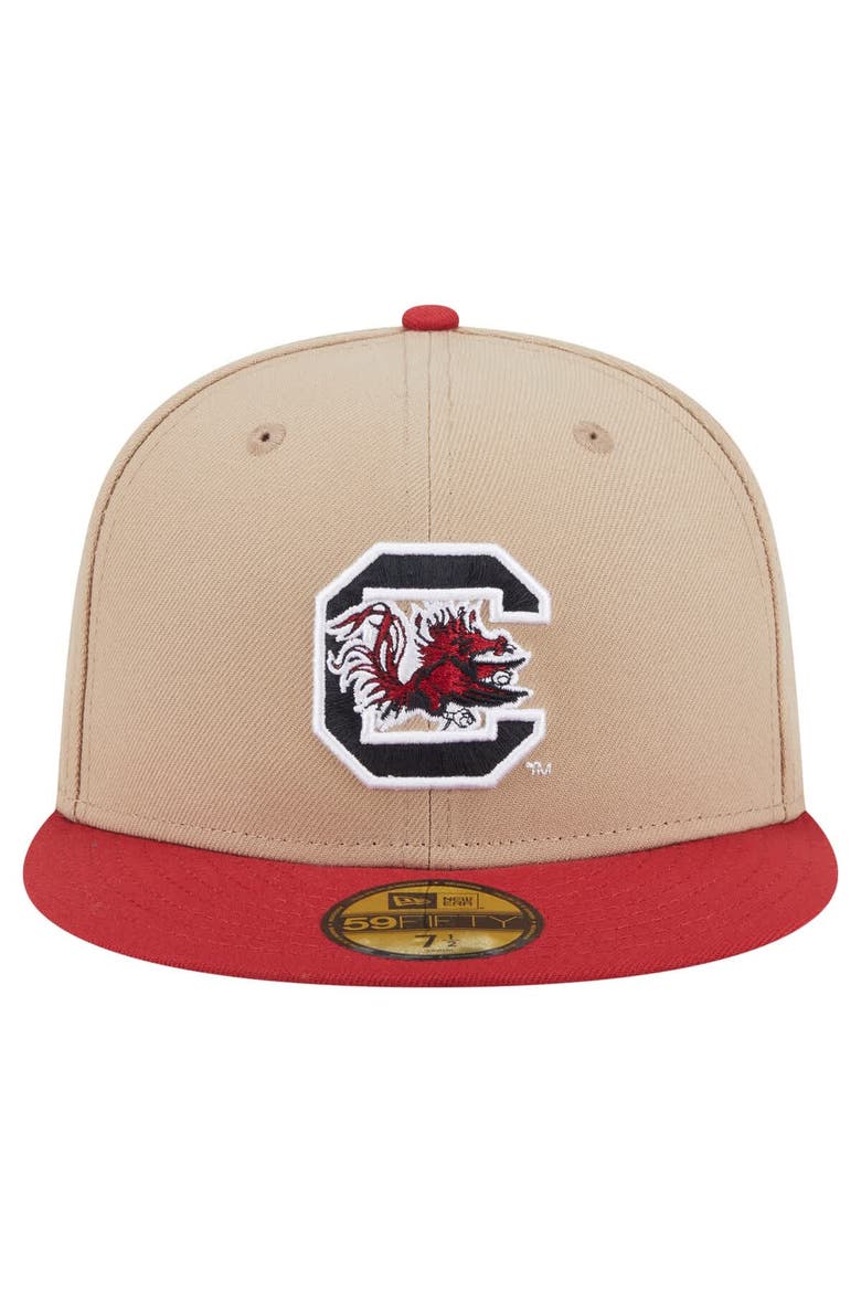 Men's New Era  Khaki South Carolina Gamecocks Two-Tone 59FIFTY Fitted Hat, Alternate, color, Khaki